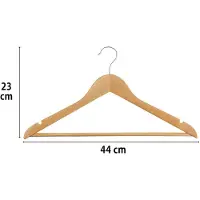 Relaxwonen 30 Houten Kledinghangers Set Hangers Kleerhanger voor o.a. in een Kledingrek, aan de Kapstok - Broekhanger