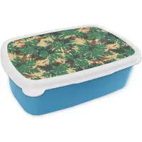 MuchoWow Broodtrommel Blauw - Lunchbox - Brooddoos - Patronen - Jungle - Camouflage - 18x12x6 cm - Kinderen - Jongen