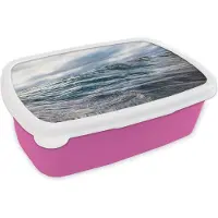 MuchoWow Broodtrommel Roze - Lunchbox - Brooddoos - Zee - Golf - Noorwegen - 18x12x6 cm - Kinderen - Meisje