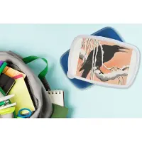 MuchoWow Broodtrommel Blauw - Lunchbox - Brooddoos - Vintage - Kraai - Vogel - Dieren - Tak - 18x12x6 cm - Kinderen - Jongen