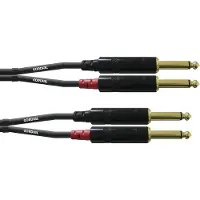 Cordial dubbel-jackkabel 0,3 m Rean stekker CFU 0.3 PP - Audio kabel