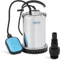 Hillvert Dompelpomp voor de tuin, roestvrij staal, 400W, 7000 liter per uur, tot 8 meter