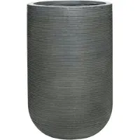 Pottery Pots Bloempot Ridged Cody high M Dark Grey Horizontally Ridged 35 x 55 cm
