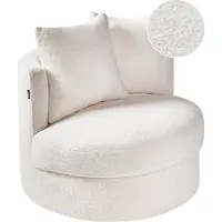 Beliani DALBY - Fauteuil - Wit - Bouclé