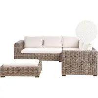 Beliani RINELLA - Loungeset 5-zits - Grijs - Rotan