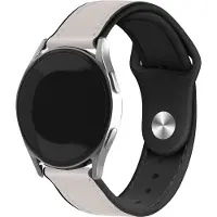 Strap-it Leren hybrid bandje - geschikt voor Xiaomi Watch S1 (Active/Pro) / Watch 2 Pro / Watch S3 / Mi Watch / Amazfit Balance / Bip 5 - wit