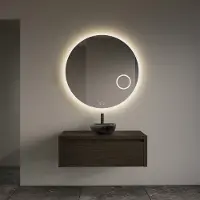 Gliss Design Ares badmeubel 100cm charcoal met rivierstenen waskom