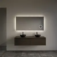 Gliss Design Ares badmeubel 120cm 2 lades charcoal zonder waskom