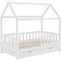 Juskys Kinderbed Marli - 90 x 200 cm - Wit - Incl. bedlades