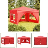 The Living Store De Living Store partytent, inklapbaar met zijwanden, rood, 3x3 meter