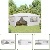 The Living Store De Living Store Profi-Partytent met zijwanden, 4x6 meter, wit, 90 g/m²