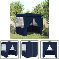 The Living Store De Living Store Profi-Partytent met zijwanden, 2,5 x 2,5 meter, blauw, 90 g/m²