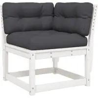 The Living Store Tuinset - Tuinbank - Tuinhoekbank met kussens 73x73x78 cm massief grenenhout wit - Lounge Set - Granenhout - Hout