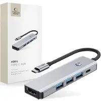 TechProtection Hub Adapter 5In1 Type-C Voor Macbook Pro Air Hdmi 4K 60Hz Pd100W