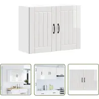 vidaXL Wandkast - Keuken Kast - Keukenwandkast Lucca bewerkt hout hoogglans wit - Keukenopslag - Houten Kast - Hoogglans Wit