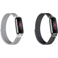 Strap-it Bundel van 2 Milanese Banden - Geschikt voor Fitbit Inspire 3 - Horlogeband / Polsband / Armband / RVS Armband / Magnetische Armband - Luxe & ademend design - Zwart & Zilver