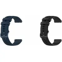 Strap-it Bundel van 2 Universele Siliconen banden 18mm - Zwart & Donkerblauw - Geschikt voor Smartwatches met een 18mm aansluiting - Horlogeband / Polsband / Armband / Sportarmband - Siliconen armband