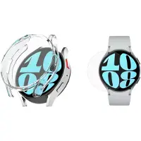Strap-it TPU Case (Zwart) + Screenprotector - Geschikt voor Samsung Galaxy Watch 6 44mm - Schokbestendige Hoes - Krasbestendige Schermbeschermer - 360° Bescherming - Bundel