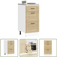 vidaXL Onderkast - Keuken Kast - Keuken onderkast Porto bewerkt hout sonoma eikenkleurig - Houten Kast - Sonoma Eiken - Keukenopbergruimte