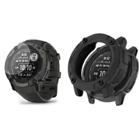Strap-it Rugged TPU Case (Zwart) + Screenprotector - Geschikt voor Garmin Instinct 2X - Schokbestendige hoes - Krasbestendige schermbeschermer - 360° volledige bescherming - Bundel