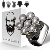 Sansbeauté 6-in-1 Scheerapparaat Mannen – Trimmer - Tondeuse - SkullSharp PRO MAGNETIC - Skull Shaver - Elektrisch Gezichts- en Hoofdscheerapparaat - Scheren - Hoofd Kaal Scheren – Nat & Droog - USB