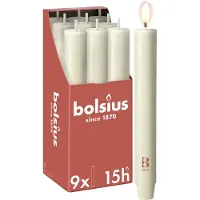 Bolsius - 9 Dinerkaarsen Rustiek Extra Breed - Ivoor - 23 cm - Diameter 3 cm - 15 Branduren
