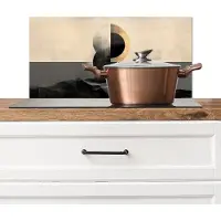 KitchenYeah Spatscherm keuken 60x30 cm - Kookplaat achterwand Cirkels - Schaduw - Abstract - Muurbeschermer - Spatwand fornuis - Hoogwaardig aluminium