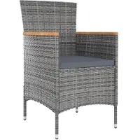 vidaXL 5-delige Tuinset met kussens poly rattan grijs