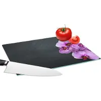 KitchenYeah Glazen Snijplank - 28x20 - Orchidee - Bloemen - Roze - Flora - Snijplanken Glas