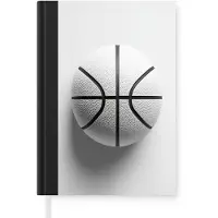 MuchoWow Notitieboek - Schrijfboek - Basketbal - Wit - Schaduw - Lijnen - Notitieboekje klein - A5 formaat - Schrijfblok