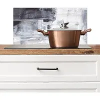 KitchenYeah Spatscherm keuken 70x30 cm - Kookplaat achterwand Kunst - Verf - Wit - Zwart - Grijs - Muurbeschermer - Spatwand fornuis - Hoogwaardig aluminium