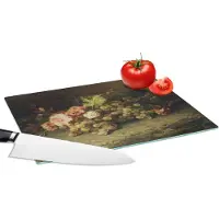 KitchenYeah Glazen Snijplank - 28x20 - Fruit - Stilleven met druiven - Oude meesters - Snijplanken Glas