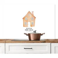KitchenYeah Spatscherm keuken 120x80 cm - Kookplaat achterwand Oranje - Huisje - Quote - Hotel - Muurbeschermer - Spatwand fornuis - Hoogwaardig aluminium