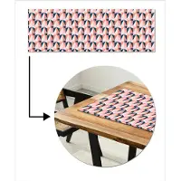 MuchoWow Tafelloper 150x50 cm - Tafelmat vinyl Retro - Patronen - Driehoek - Tafeldecoratie - Tafelversiering - Keuken decoratie - Tafel versiering