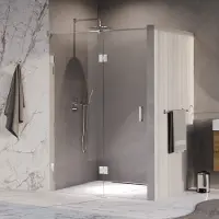 Brauer Void profielloze nisdeur 140cm met draaideur 70cm aan glas chroom