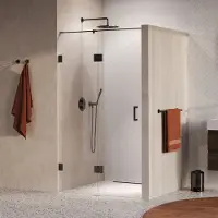 Brauer Void profielloze nisdeur 110cm met draaideur 60cm aan glas gunmetal geborsteld PVD