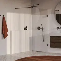 Brauer Void profielloze inloopdouche 120cm gunmetal geborsteld PVD