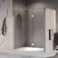 Brauer Void profielloze nisdeur 170cm met draaideur 70cm aan glas chroom