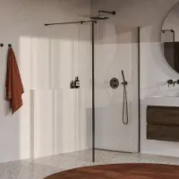 Brauer Oblivion inloopdouche helder glas 120cm met 30cm zijwand gunmetal geborsteld PVD