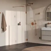 Brauer Void profielloze inloopdouche 120cm met 40cm zijwand koper geborsteld PVD