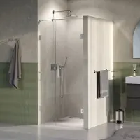 Brauer Void profielloze nisdeur 100cm met draaideur 60cm aan muur RVS geborsteld PVD