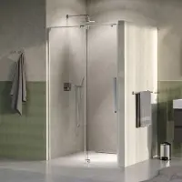 Brauer Stellar nisdeur met vaste wand 88.5-100cm RVS geborsteld PVD