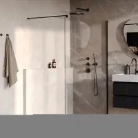 Brauer Oblivion inloopdouche helder glas 140cm zwart mat