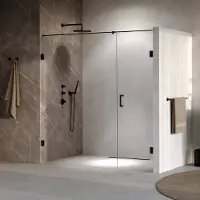 Brauer Void profielloze nisdeur 200cm met draaideur 70cm aan muur zwart mat
