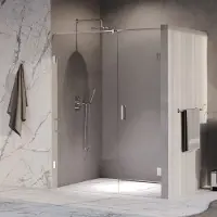 Brauer Void profielloze nisdeur 150cm met draaideur 70cm aan muur chroom