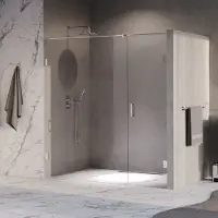 Brauer Void profielloze nisdeur 190cm met draaideur 70cm aan muur chroom