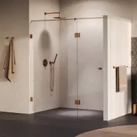 Brauer Void Carving profielloze nisdeur 170cm met draaideur 70cm aan glas koper geborsteld PVD