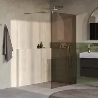 Brauer Oblivion inloopdouche bronsglas 120cm RVS geborsteld PVD