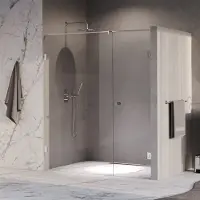 Brauer Void Carving profielloze nisdeur 180cm met draaideur 70cm aan muur chroom
