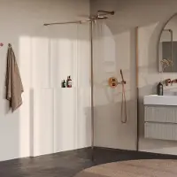 Brauer Oblivion inloopdouche helder glas 120cm met 30cm zijwand koper geborsteld PVD